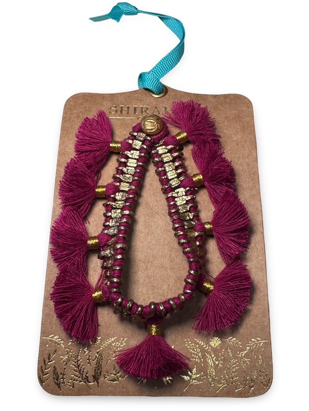 🍓 Anthropologie Shiraleah Chicago Jewelry Felicity tassel bracelet in Magneta 🍓